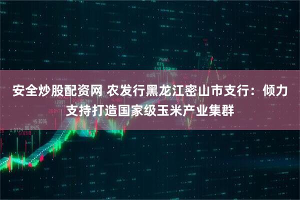 安全炒股配资网 农发行黑龙江密山市支行：倾力支持打造国家级玉米产业集群