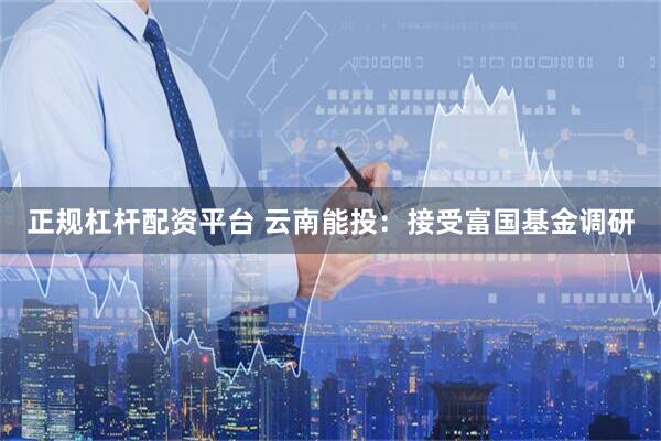 正规杠杆配资平台 云南能投：接受富国基金调研